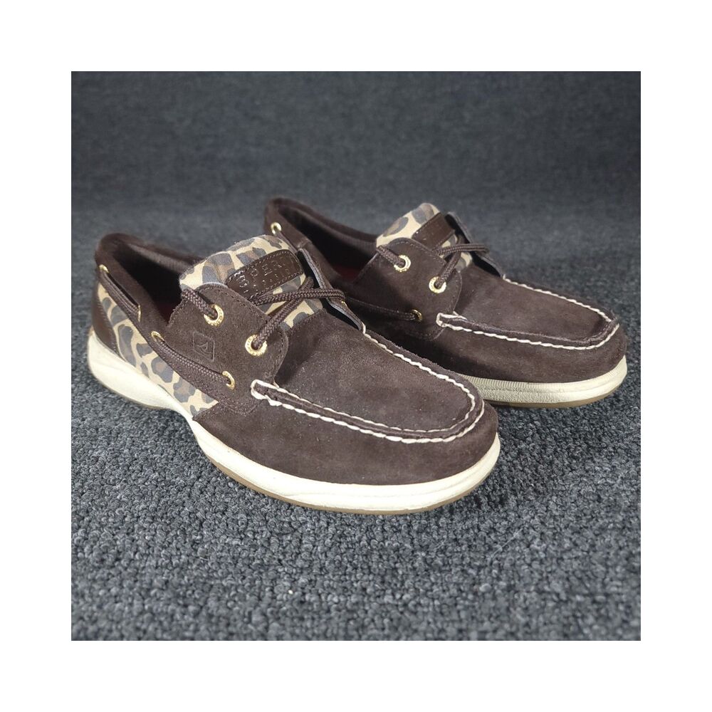 Sperry Top Sider Boat Shoes Women’s Size 7 M Brown Leopard Print Loafers